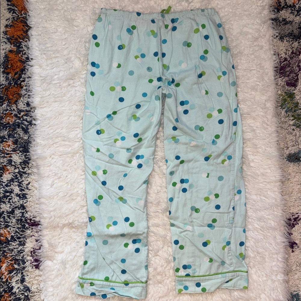 Victoria’s💙Secret Polka Dots 100% Cotton 2-piece Flannel Pajama Set, Size Medium - Picture 4 of 16